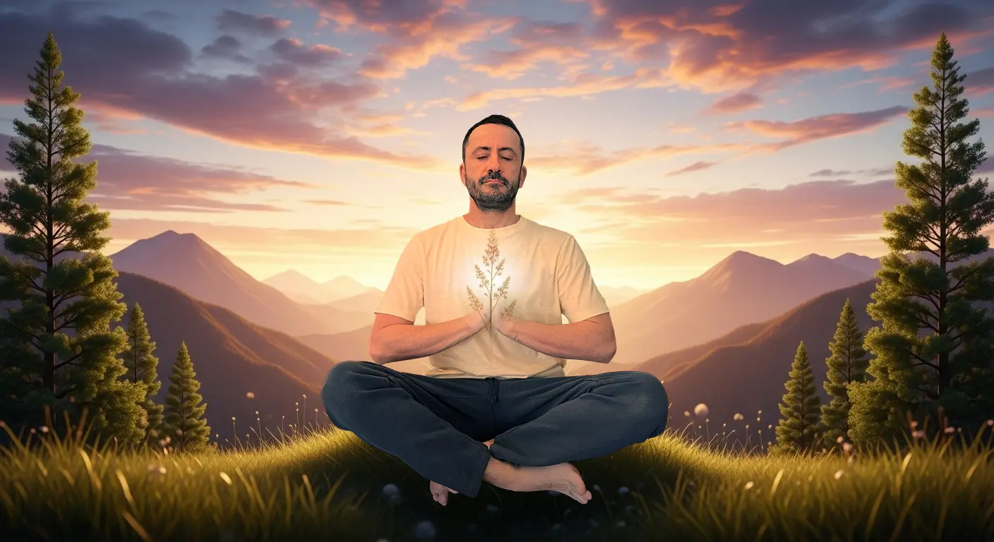 Hombre meditando para conectar con su propósito de vida