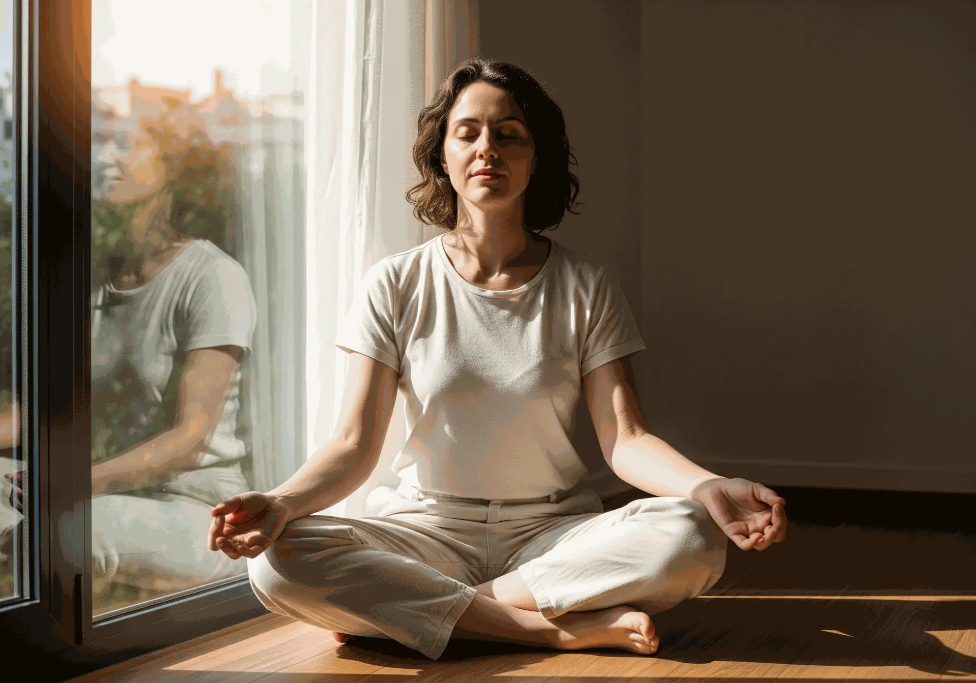 Persona meditando para mejorar su autoconcepto