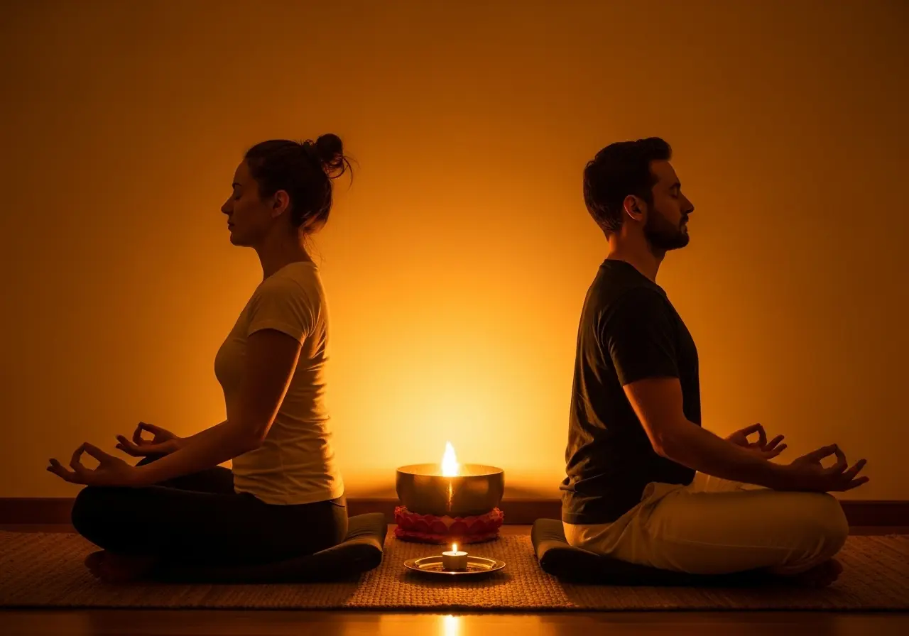 pareja practicando meditación para sanar su relación
