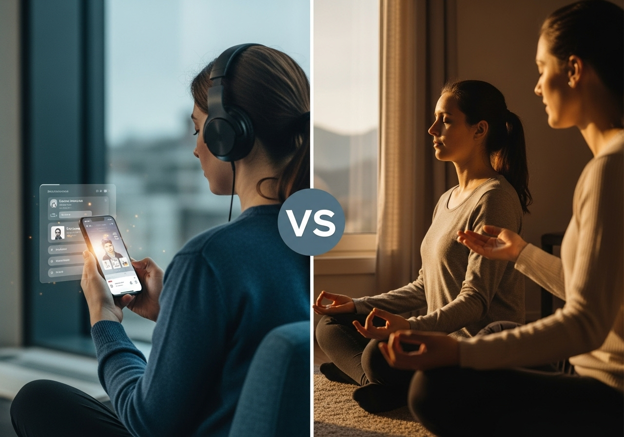 Diferencia entre apps de meditación y guía personalizada
