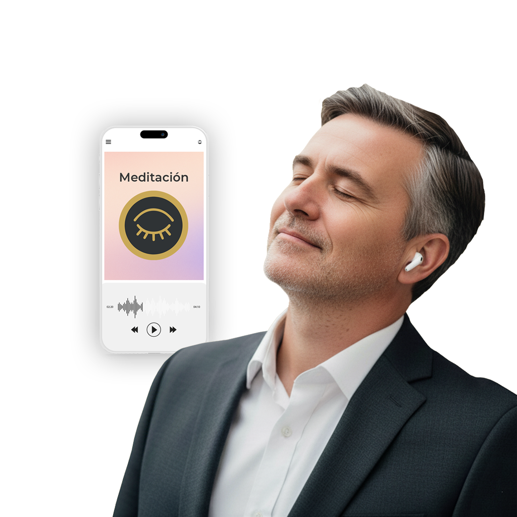 Directivo de una gran empresa haciendo mindfulness