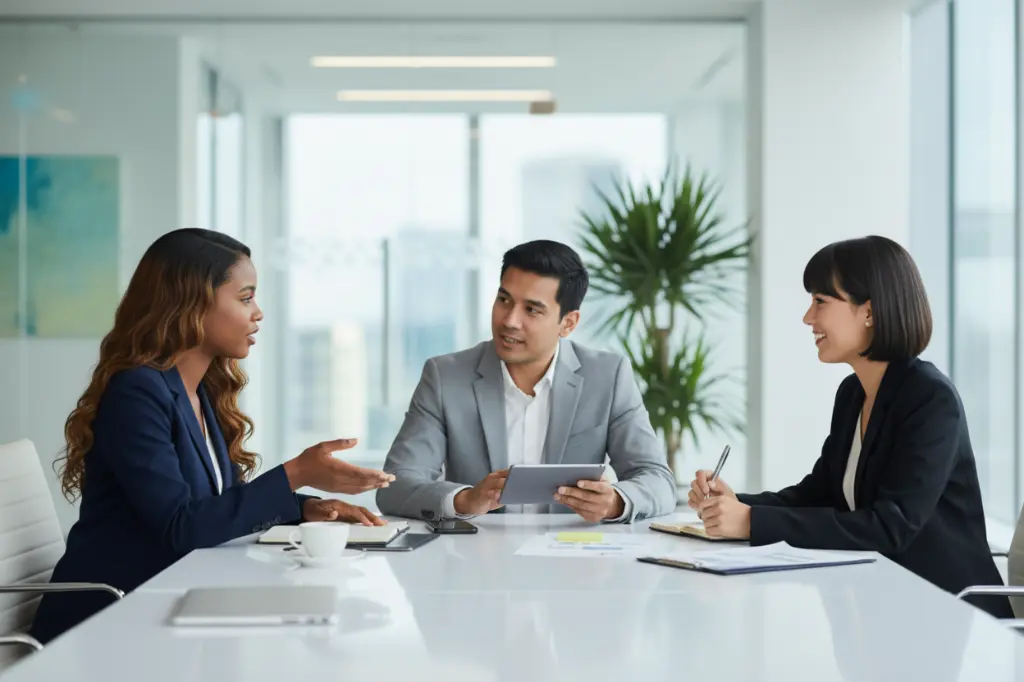 Equipo de RRHH observando la plataforma de mindfulness para empresas de Mentes Tranquilas Hub
