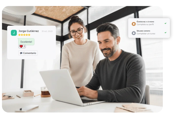 Empleados disfrutando de la plataforma de bienestar corporativo de Mentes Tranquilas Hub